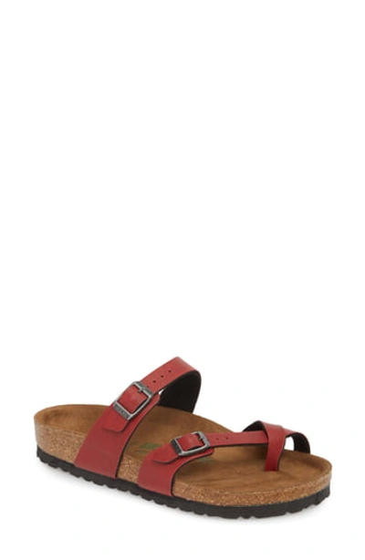 Birkenstock Mayari Birko-flor(tm) Slide Sandal In Bordeaux Leather