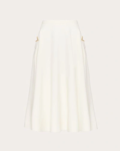 Valentino Crepe Couture Midi Skirt Woman Ivory 38