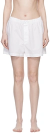Skims White Patch Pyjama Shorts In Snow