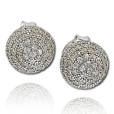 Suzy Levian Cubic Zirconia Sterling Silver Earrings In White
