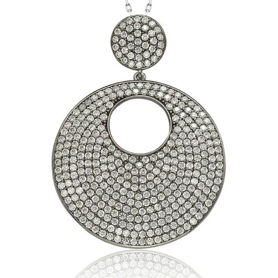 Suzy Levian Black Sterling Silver Cubic Zirconia Pendant