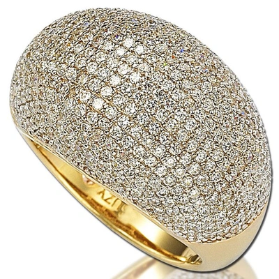 Suzy Levian Goldplated Sterling Silver Pave Dome Cubic Zirconia Ring In Yellow