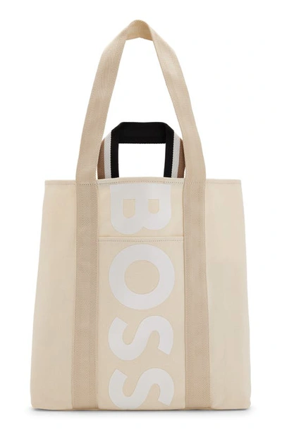 Hugo Boss Deva North/south Tote In White/ Natural