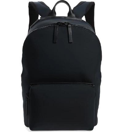 Troubadour Zip Top Backpack In Navy Nylon/ Navy Leather