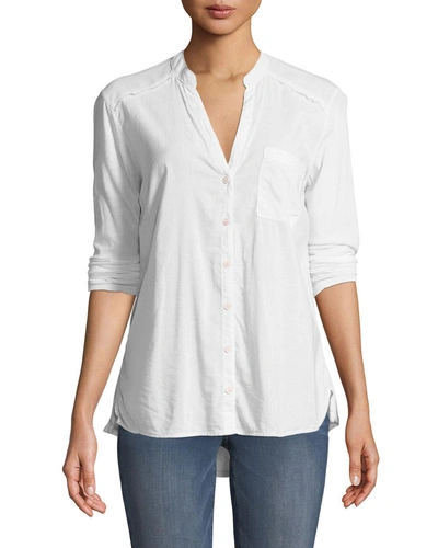 Splendid The New Famous Long-sleeve Button-front Shirt In Paper