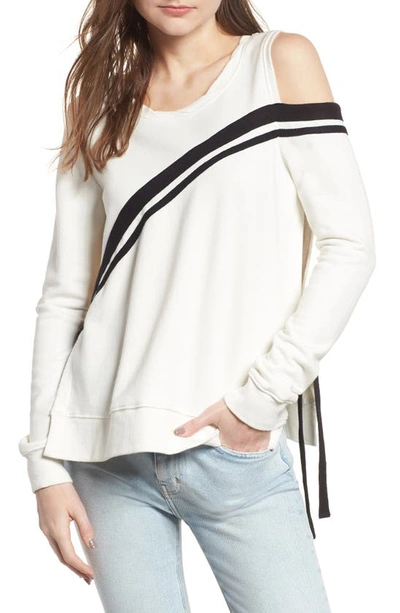 Pam & Gela Cold Shoulder Sweatshirt In White