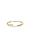 Zoë Chicco Mixed Open Diamond Ring In Yellow Gold
