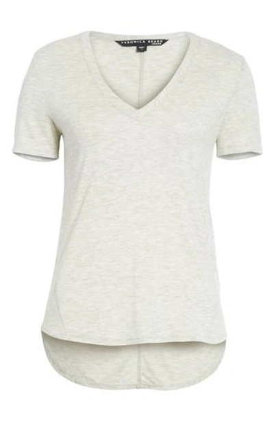 Veronica Beard Cindy V-neck Tee In Grey