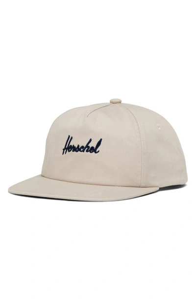 Herschel Supply Co Embroidered Water Repellent Baseball Cap In Pelican/ Peacoat