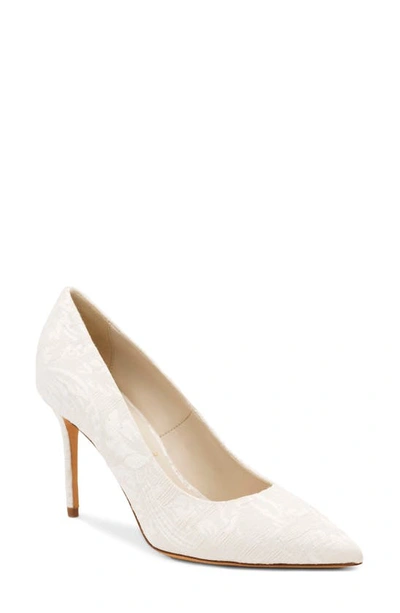Something Bleu Freya Pointed Toe Pump In White Swan