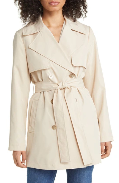 Via Spiga Double Breasted Belted Trench Coat In Biscotti
