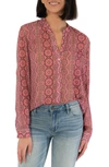 Kut From The Kloth Jasmine Top In Albi Stripe Coral