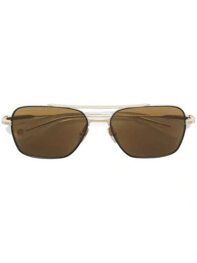 Dita Eyewear Flight Seven Aviator Sunglasses In Brown