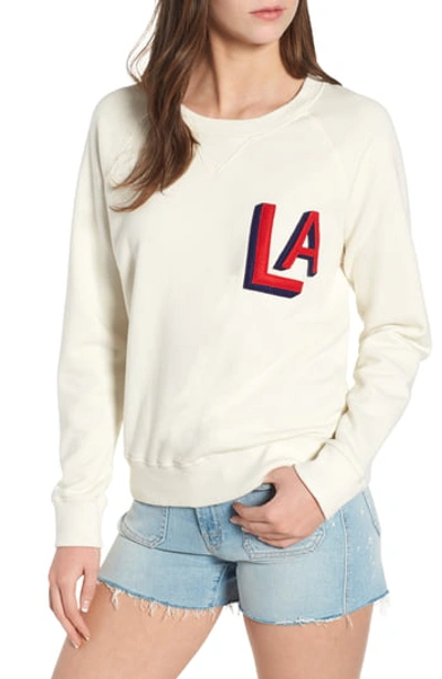 Mother 'the Square' Destroyed Graphic Pullover Sweatshirt In Out Of Your League