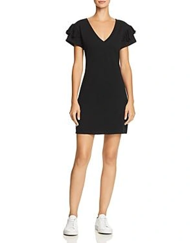 Pam & Gela Ruffle-sleeve Tee Dress In Black