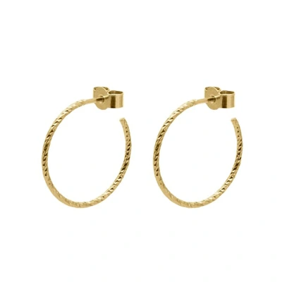 Myia Bonner Gold Faceted Hoop Earrings