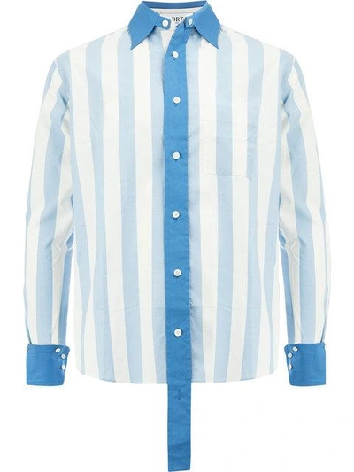 Ports 1961 Striped Button Shirt - Blue