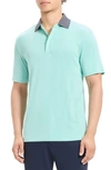 Theory Kayser Regular Fit Short Sleeve Polo In Celadon