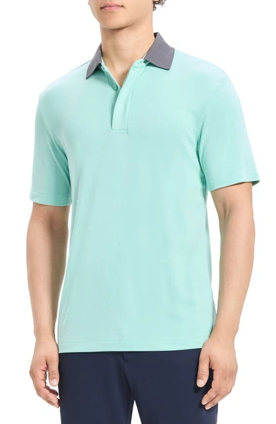 Theory Kayser Regular Fit Short Sleeve Polo In Celadon