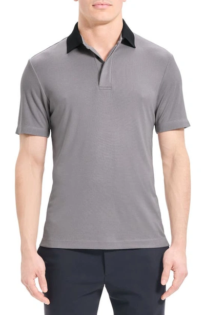 Theory Kayser Regular Fit Short Sleeve Polo In Force Gray