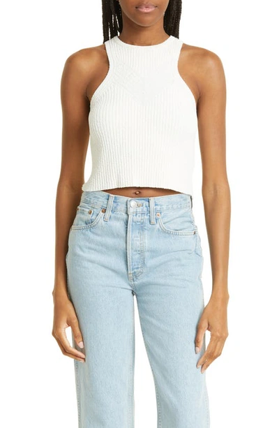 A.l.c Lucy Scoop-neck Crop Top In White