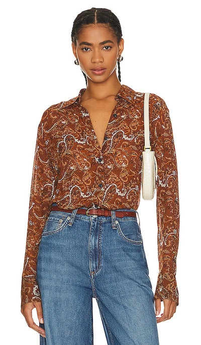 Rag & Bone Antonia Top In Brown Multi