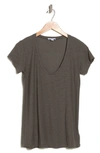 James Perse Deep V-neck T-shirt In Jungle