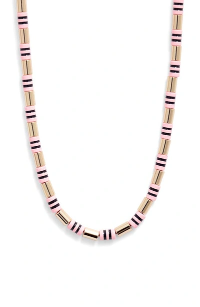 Roxanne Assoulin Well Tailored Enamel Necklace In Cotton Candy Pink