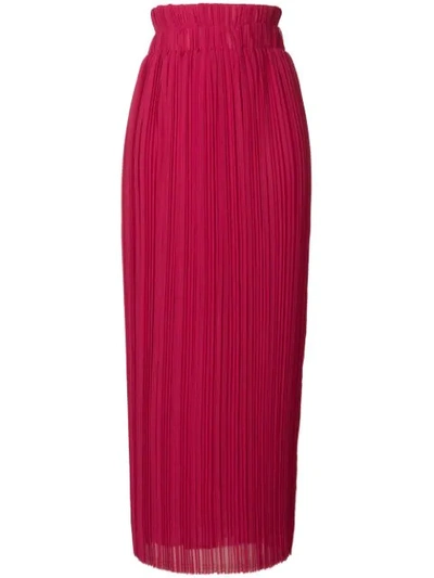 P.a.r.o.s.h Pleated Maxi Skirt In Pink
