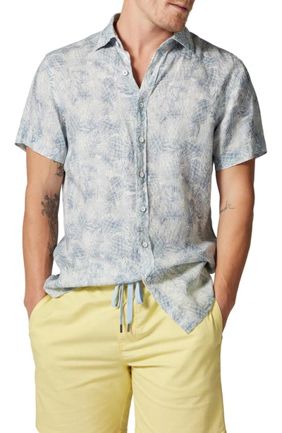 Rodd & Gunn Walton Slim Fit Pineapple Print Button Front Shirt In Chambray