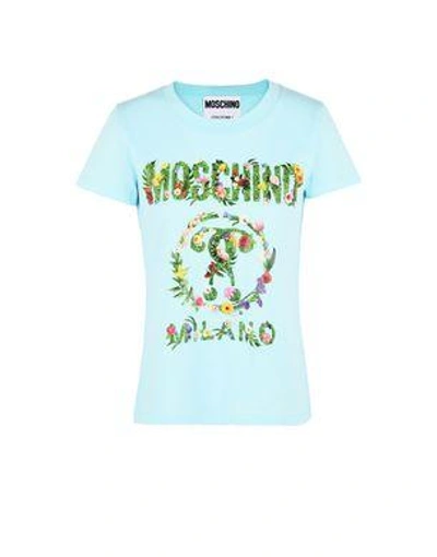 Moschino Short Sleeve T-shirts In Sky Blue