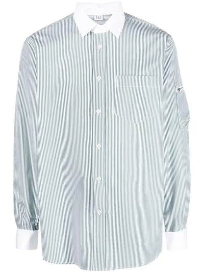 Winnie Ny Vertical-stripe Print Cotton Shirt In Green