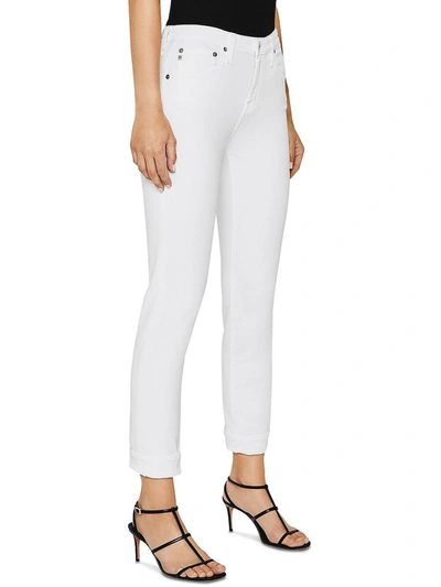 Ag Womens Denim Relaxed Boyfriend Jeans In White