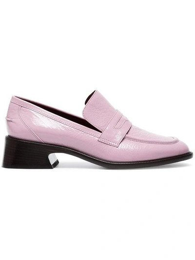 Sies Marjan Mauve Adele Patent Leather Loafers In Pink
