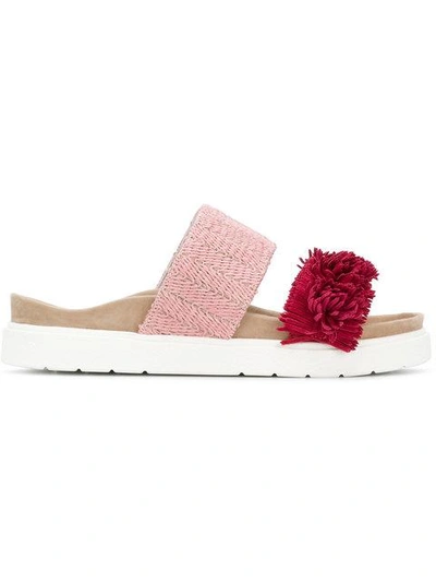 Inari Colourblock Fringe Sandals In Pink