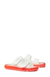 Tory Burch Buckle Bubble Jelly In Optic White/fluoresecnt Pink