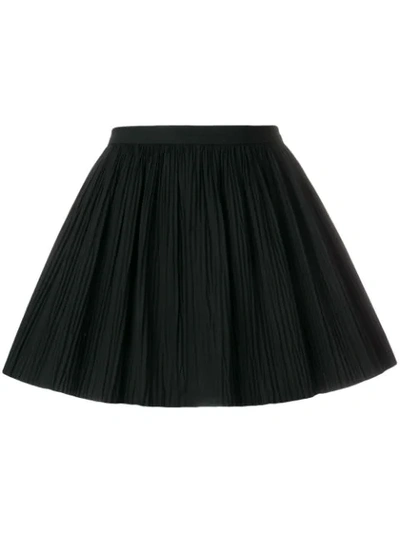 Red Valentino Pleated Mini Skirt In Black