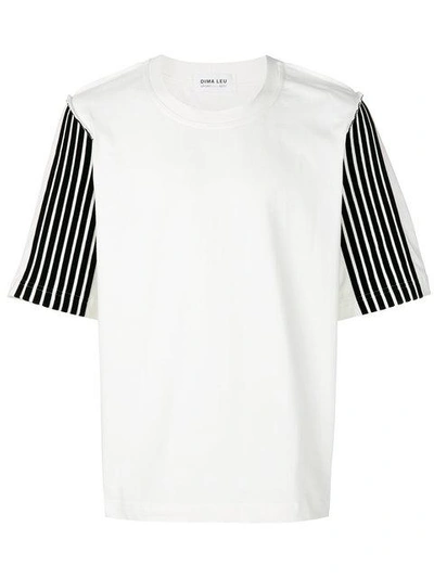 Dima Leu Striped Sleeve T-shirt - White