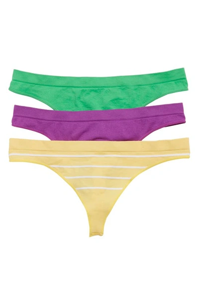 Abound Sammy Seamless Thong In Yellow Stripe Pack