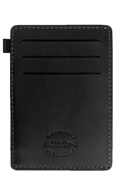 Boconi Stitched Rfid Leather Card Case In Black