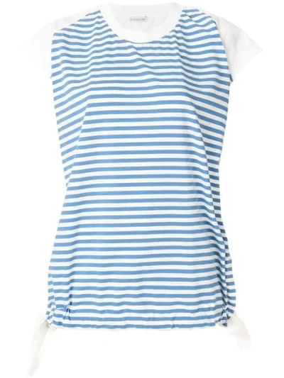 Moncler Striped Short-sleeve Top In Blue