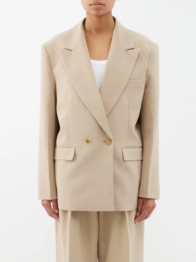 The Frankie Shop Corrinn Double Breasted Blazer In Neutral