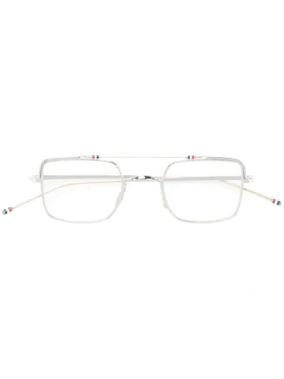 Thom Browne Square Frame Glasses In Metallic
