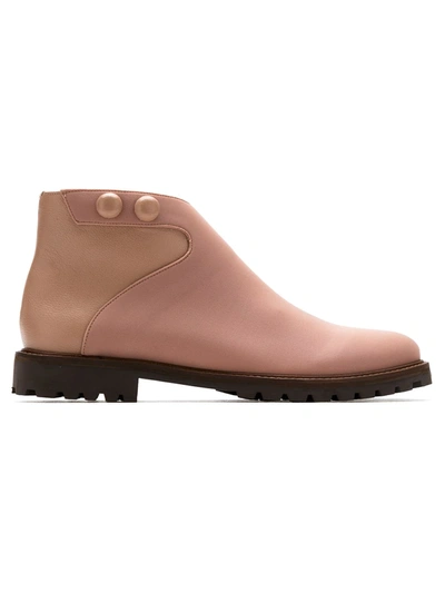 Sarah Chofakian Leather Ankle Boots In Pink