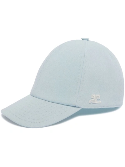 Courrèges Logo-patch Baseball Cap In Blau