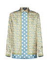 Versace Allover-print Silk Shirt In Multi-colored