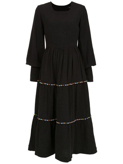 Olympiah Inca Pompom Dress In Black