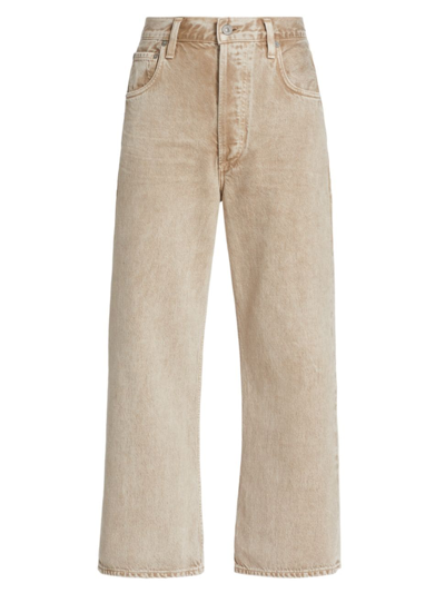 Citizens Of Humanity Women's Gaucho High-rise Cropped Wide-leg Jeans In Taos Sand (lt Khaki)