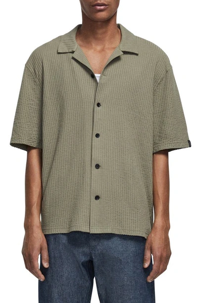 Rag & Bone Men's Avery Seersucker Camp Shirt In Green