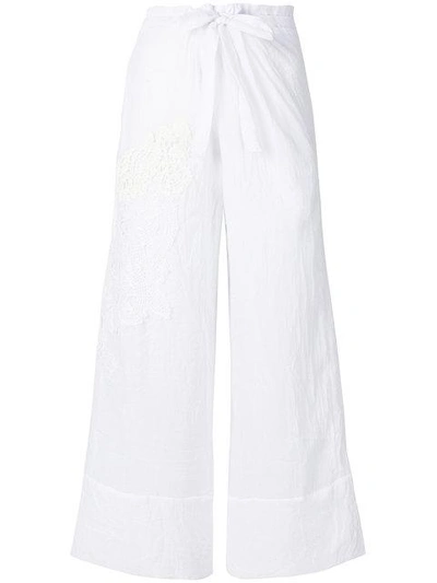 Lila.eugenie Cropped Loose-fitting Trousers In White